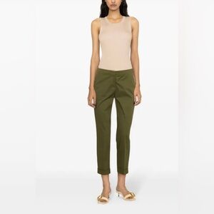 ETRO Women’s Stretch Cotton Cropped Trousers Khaki Size 40 (4)